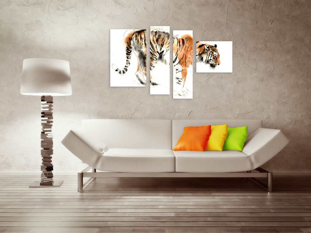 Модульная картина 1146 "Крадущийся тигр" фото 4