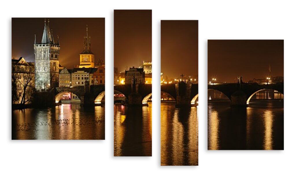 Модульная картина 3416 "Ночная Прага" фото 1