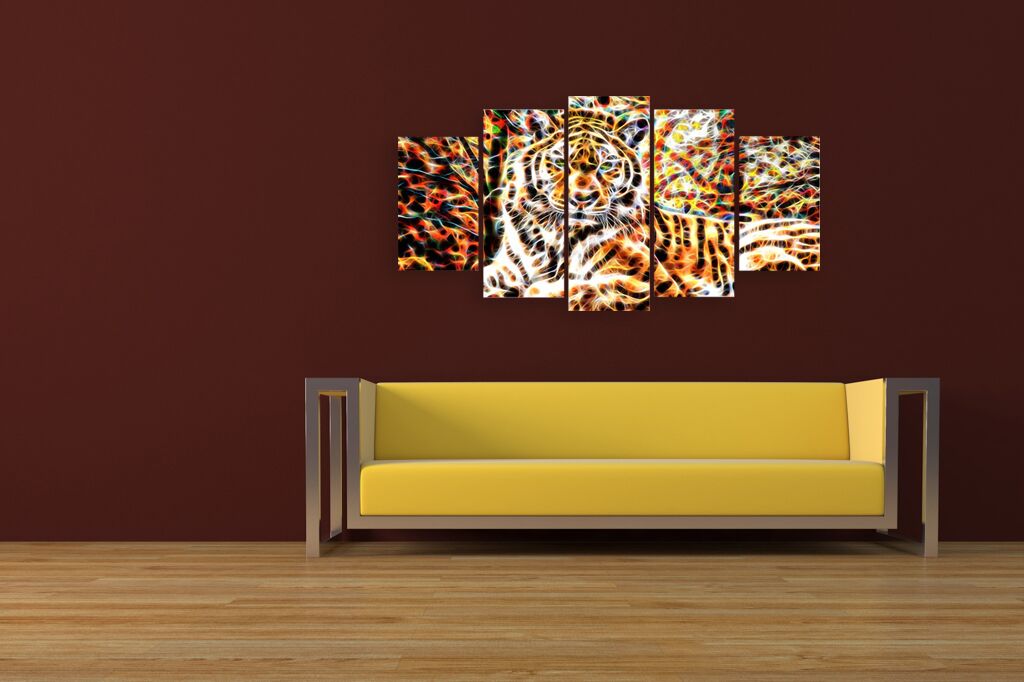 Модульная картина 417 "Огненный тигр" фото 3
