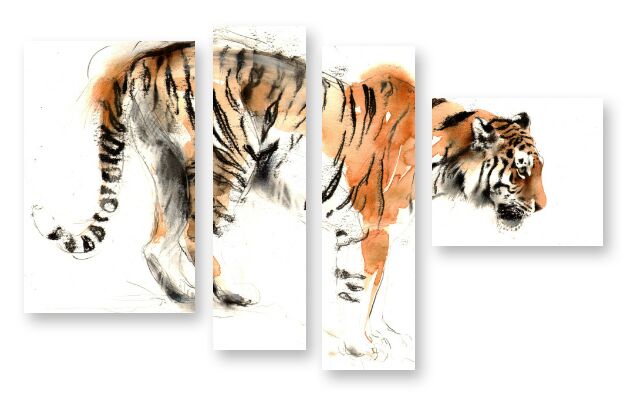 Модульная картина 1146 "Крадущийся тигр" фото 1