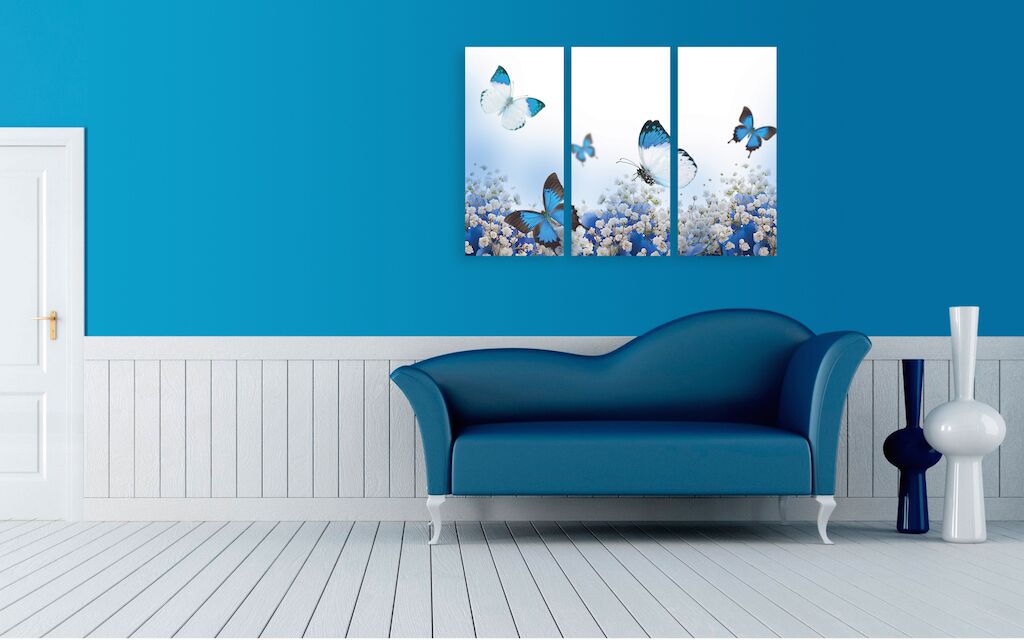 Модульная картина 229 "Синие бабочки" фото 2