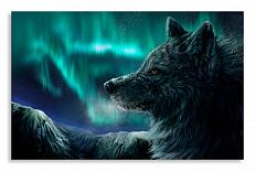 Постер 2982 "Волк в северном сиянии"