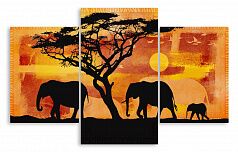 Модульная картина 2844 "Слоны"