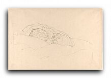 Репродукция 1250 "Кудрявая девушка на кровати (1916)"