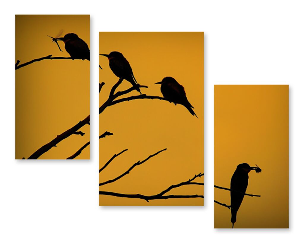 Модульная картина 1410 "Птички на веточках" фото 1