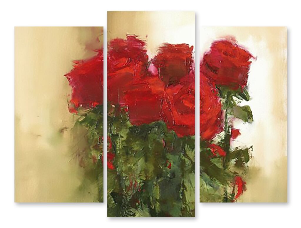 Модульная картина 1266 "Красные розы" фото 1