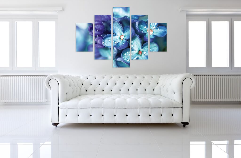 Модульная картина 245 "Голубые цветы" фото 4