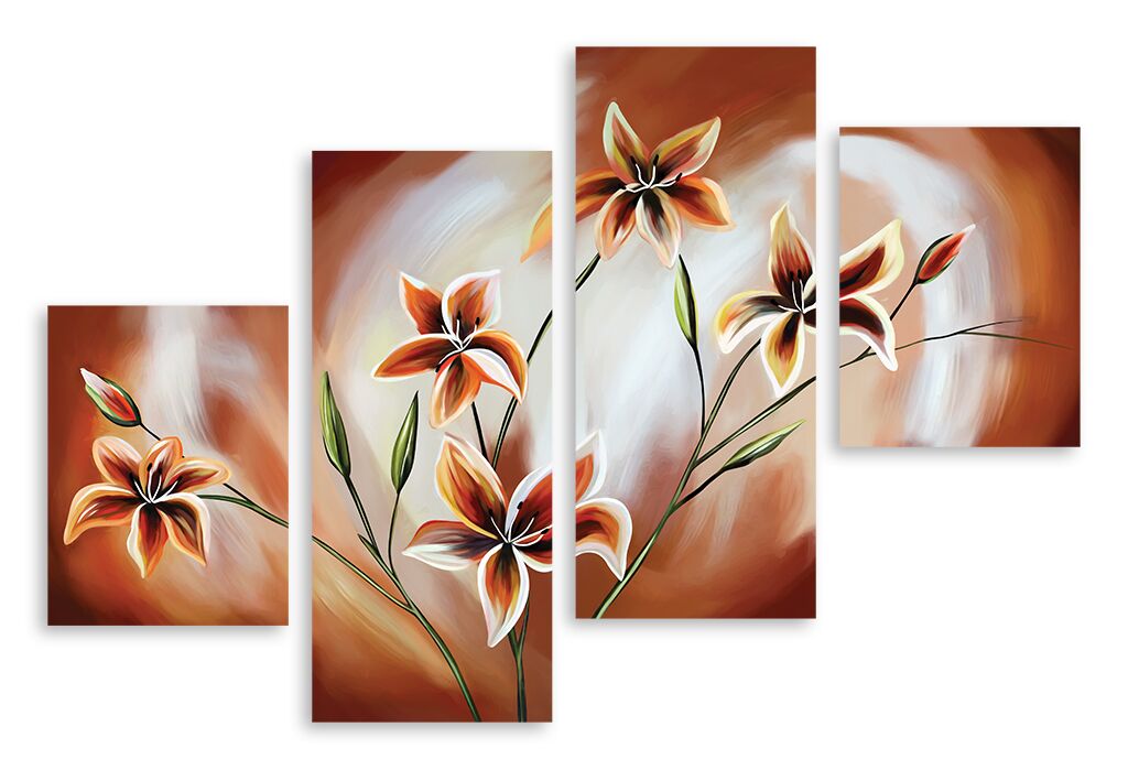 Модульная картина 550 "Оранжевые цветы" фото 1