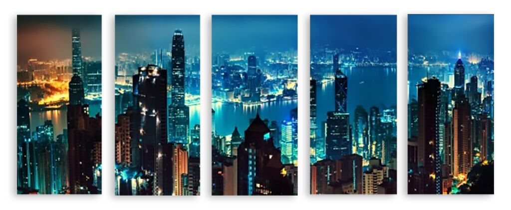 Модульная картина 2194 "Небоскребы Гонконга" фото 1