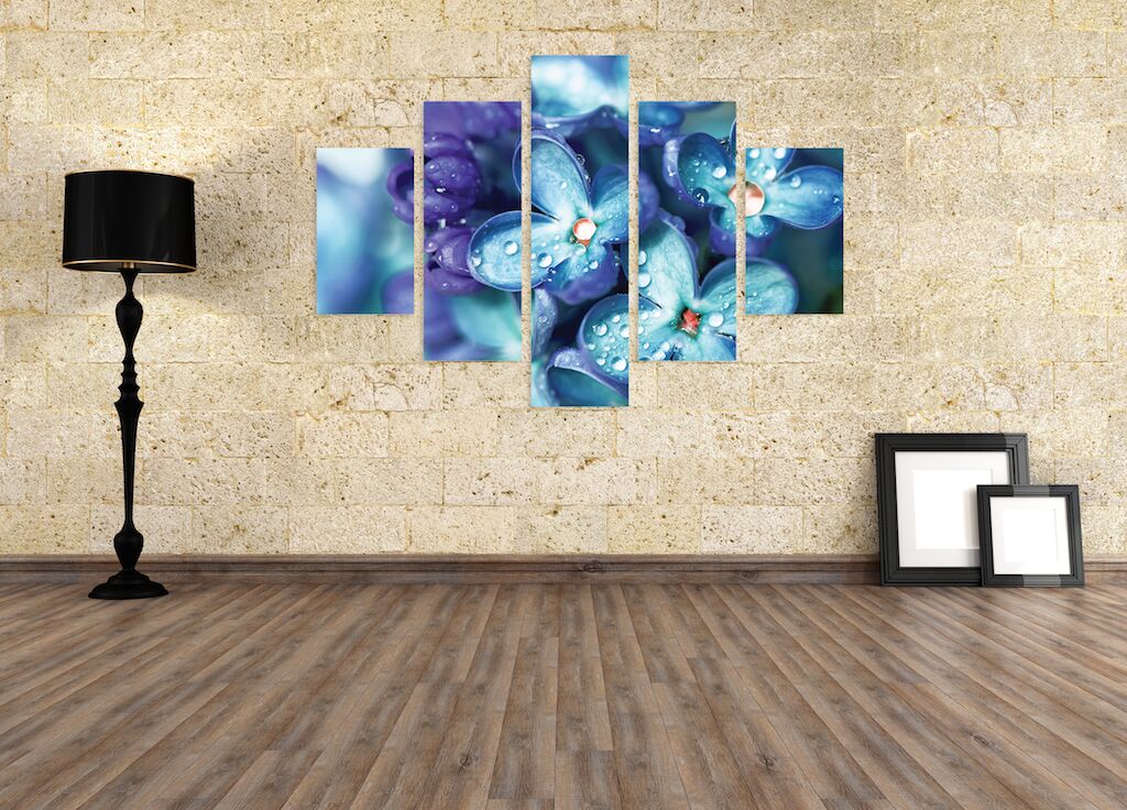 Модульная картина 245 "Голубые цветы" фото 3