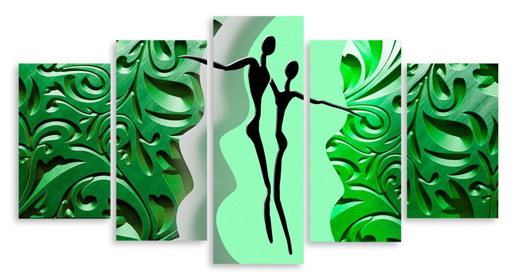 Модульная картина 3777 "Танцующие в зелени" фото 1