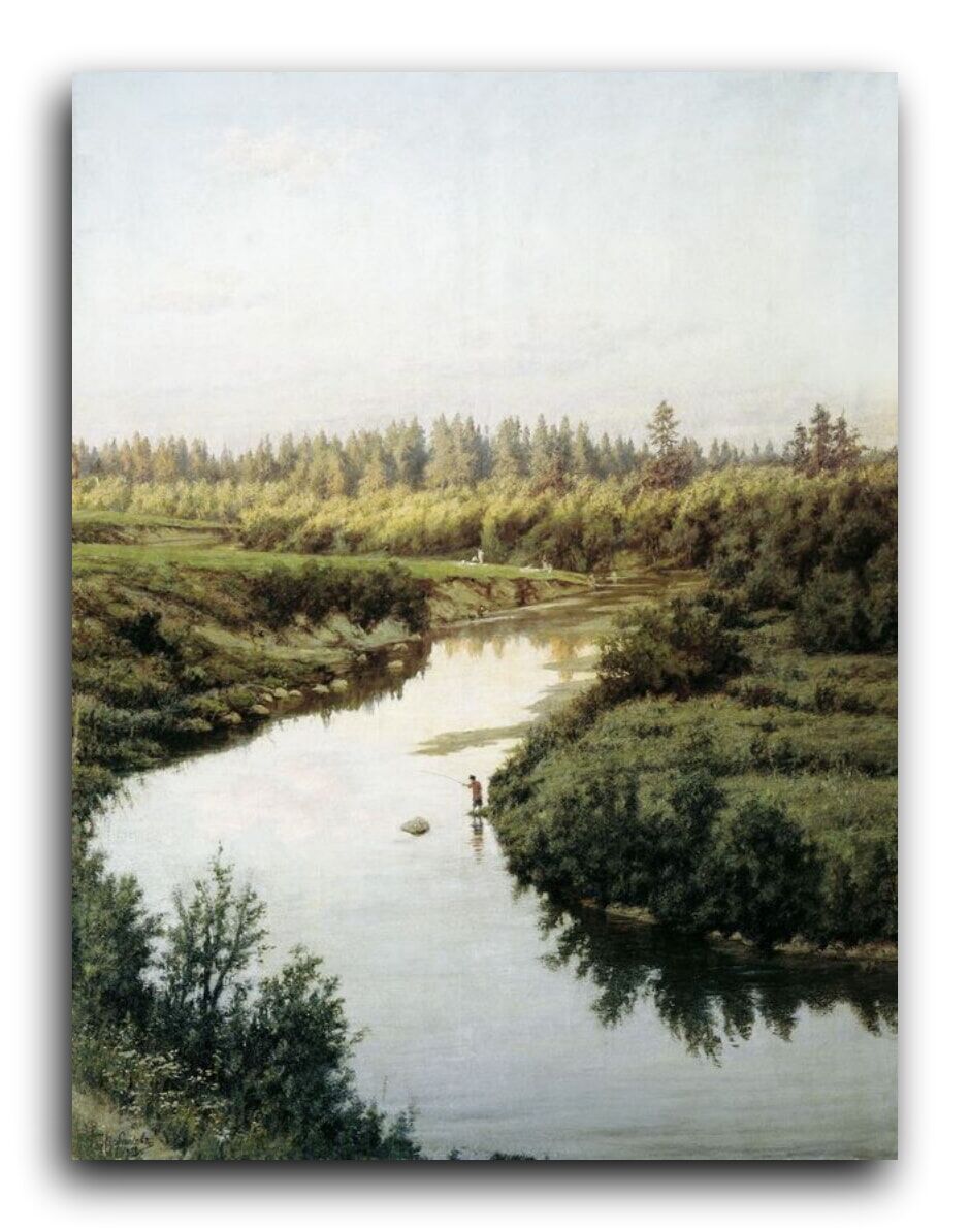 Репродукция 2002 "Пейзаж с рекой" фото 1