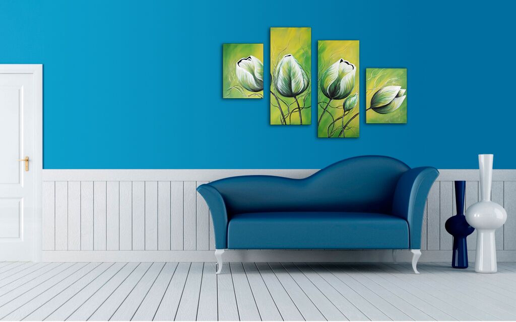 Модульная картина 614 "Зеленые тюльпаны" фото 4