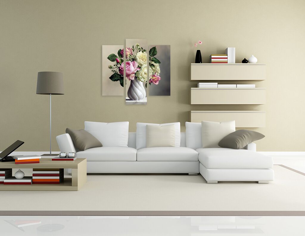 Модульная картина 1140 "Пионы с розами" фото 3