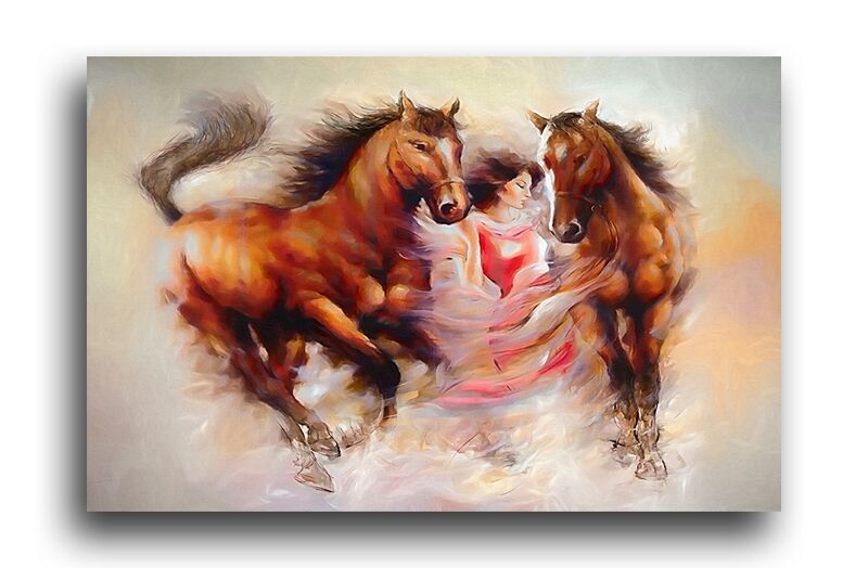 Постер 5692 "Девушка с лошадьми" фото 1