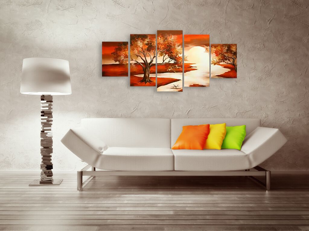 Модульная картина 1049 "Оранжевый пейзаж" фото 2
