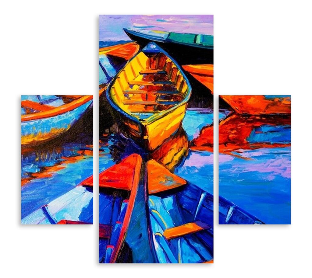 Модульная картина 5408 "Лодки красками" фото 1