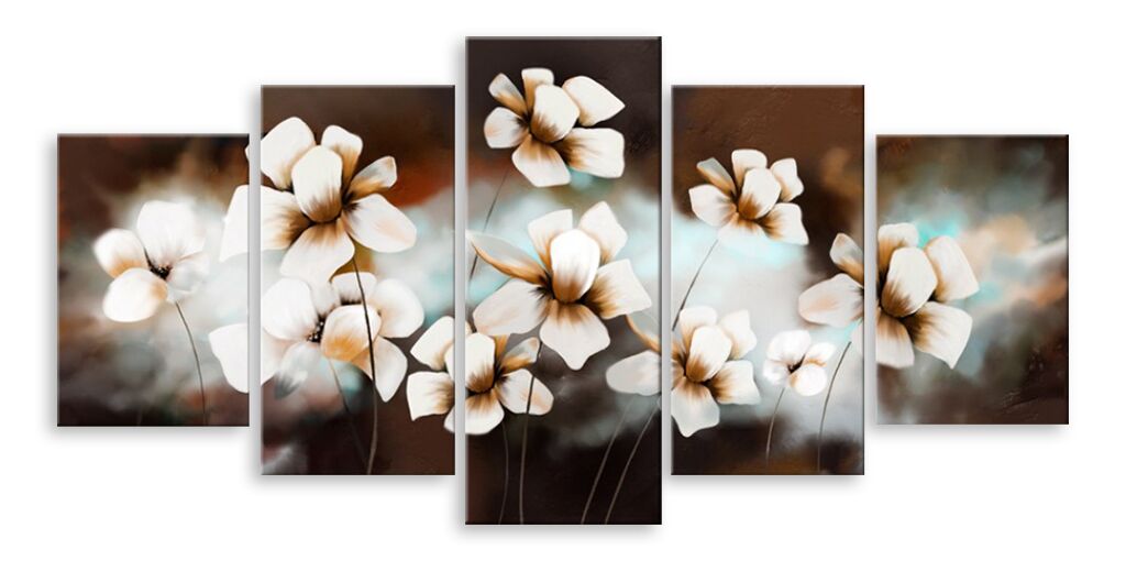 Модульная картина 6007 "Бежевые цветы" фото 1