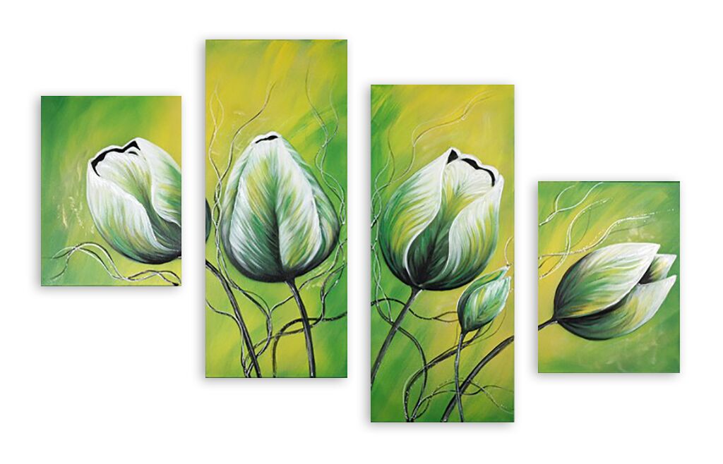 Модульная картина 614 "Зеленые тюльпаны" фото 1