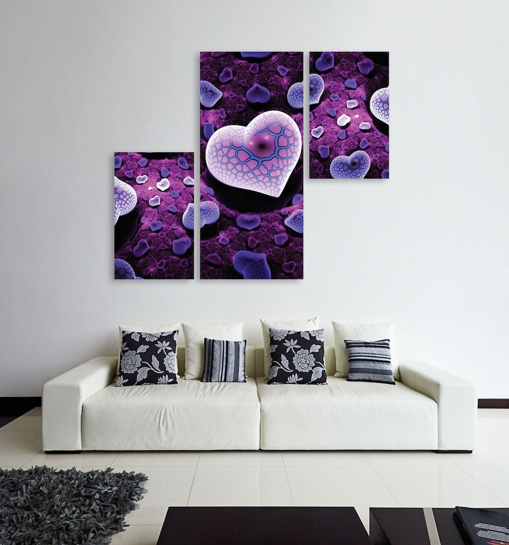 Модульная картина 12 "Фиолетовое сердце" фото 2