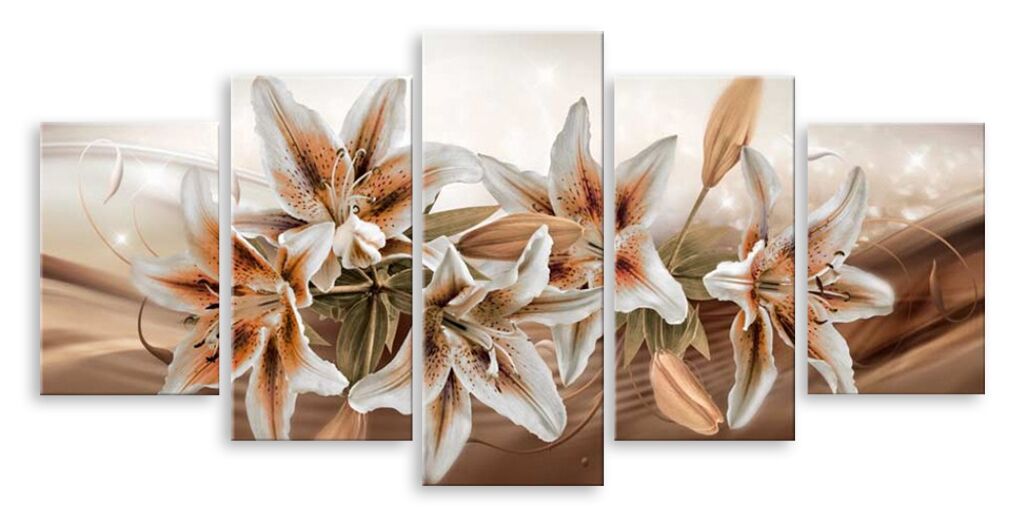 Модульная картина 5996 "Бело-оранжевые лилии" фото 1
