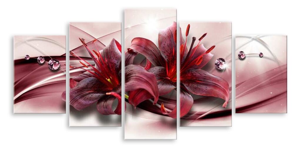 Модульная картина 5995 "Бордовые лилии" фото 1