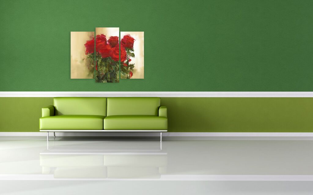Модульная картина 1266 "Красные розы" фото 4