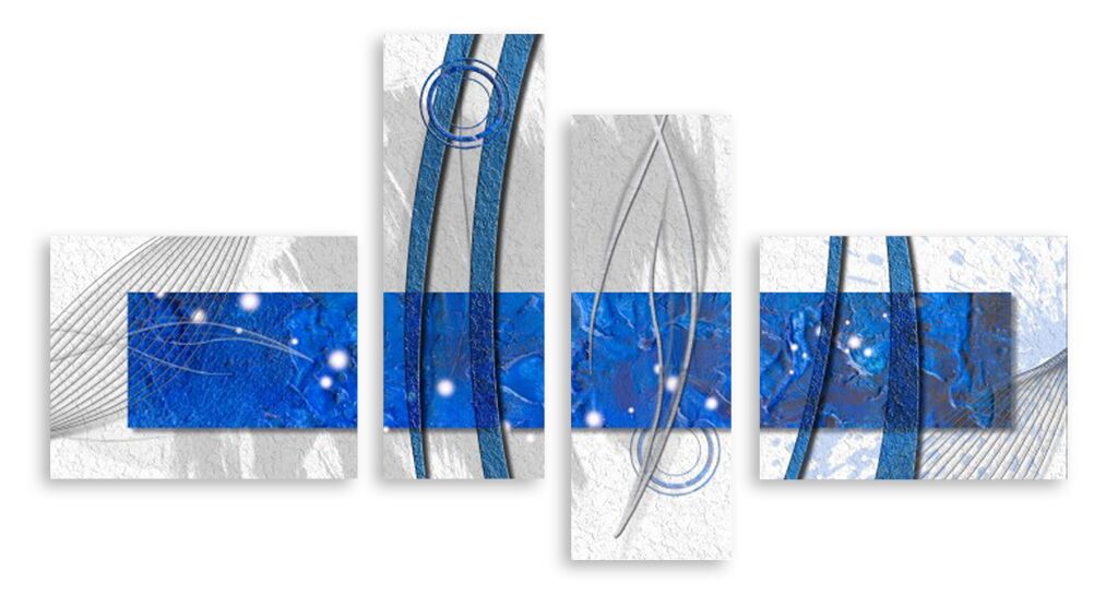 Модульная картина 5021 "Серо-синяя абстракция" фото 1