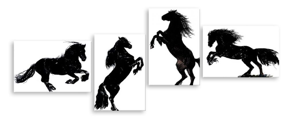 Модульная картина 5809 "Чёрный конь" фото 1