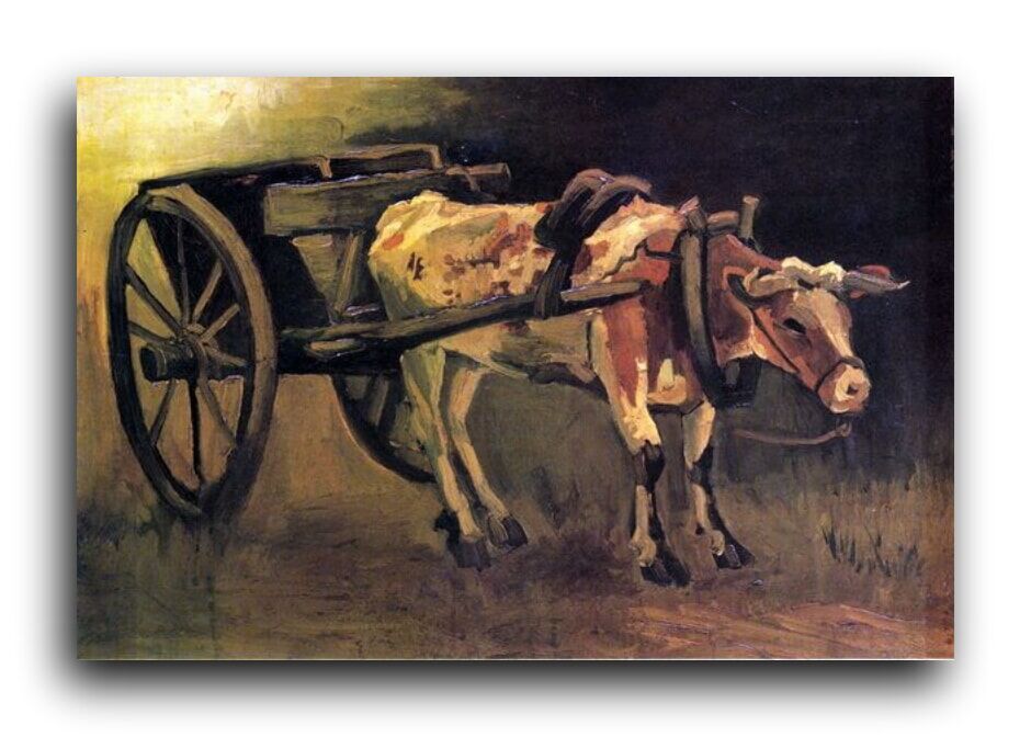 Репродукция 1488 "Повозка и красно-белый бык (Cart with Red and White Ox)" фото 1