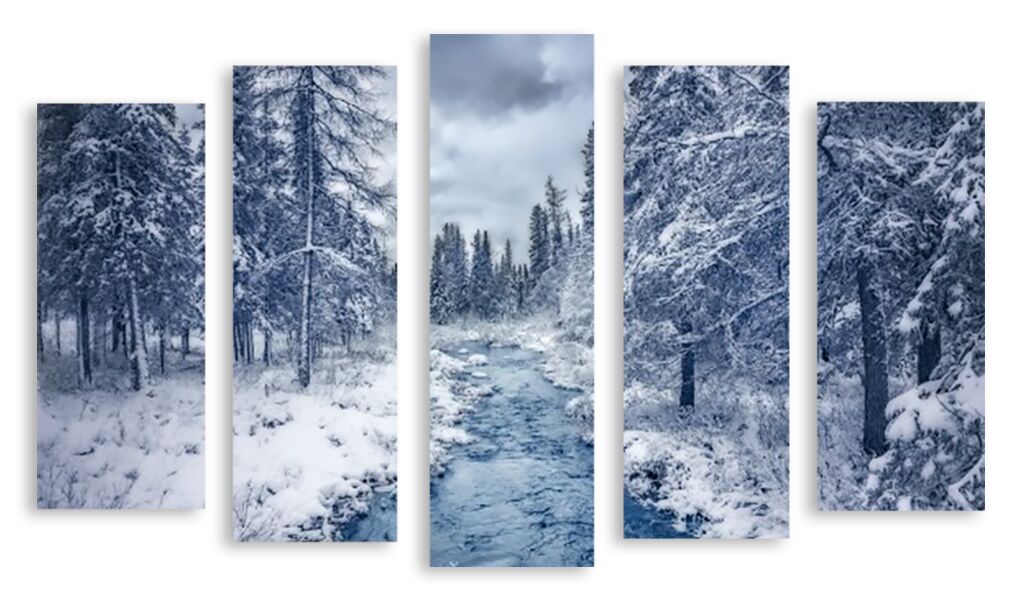 Модульная картина 2600 "Зимний лес" фото 1