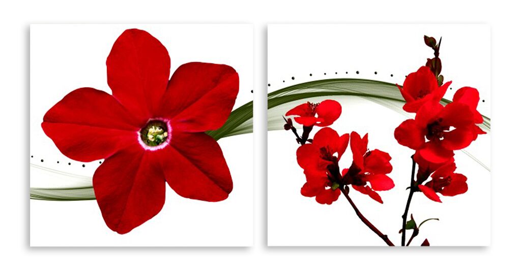 Модульная картина 5140 "Красные цветы" фото 1