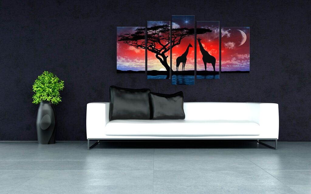 Модульная картина 315 "Жирафы на закате" фото 4