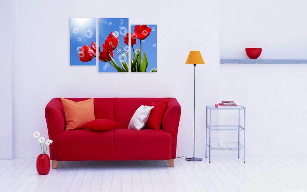 Модульная картина 1835 "Красные тюльпаны" фото 3