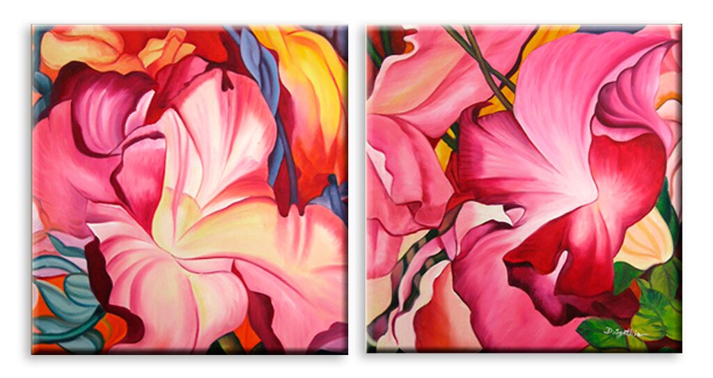 Модульная картина 5586 "Розовые цветы" фото 1