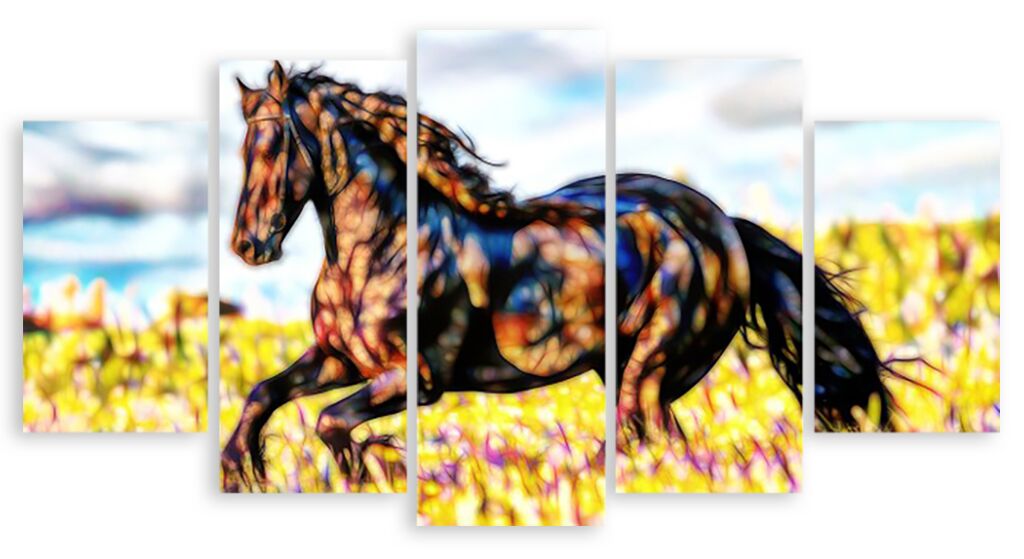 Модульная картина 422 "Лошадь на лугу" фото 1
