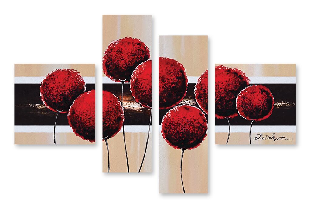 Модульная картина 780 "Кроваво-красные цветы" фото 1