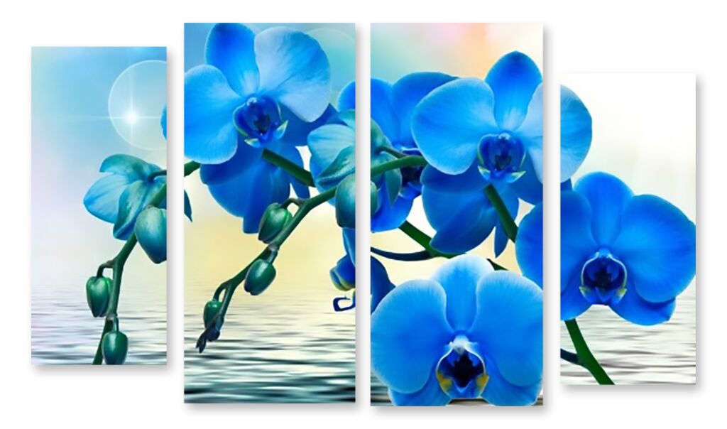 Модульная картина 1719 "Синие орхидеи" фото 1