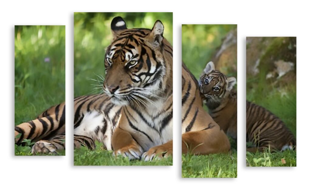 Модульная картина 3252 "Тигрица с тигренком" фото 1