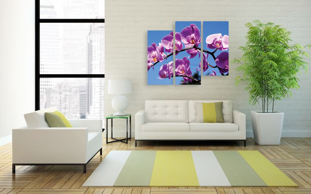 Модульная картина 90 "Сиреневые орхидеи" фото 2