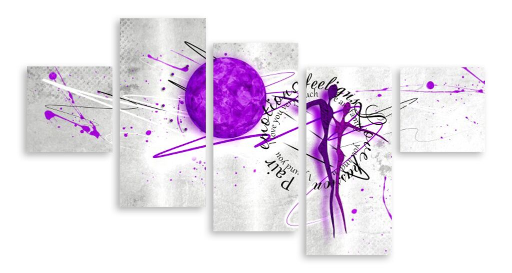 Модульная картина 5388 "Фиолетовые силуэты" фото 1