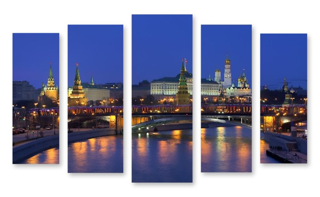 Модульная картина 2023 "Ночная Москва" фото 1