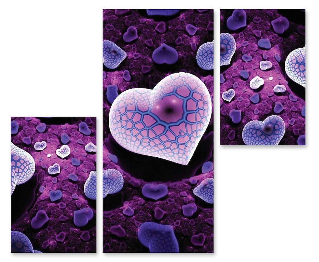 Модульная картина 12 "Фиолетовое сердце" фото 1