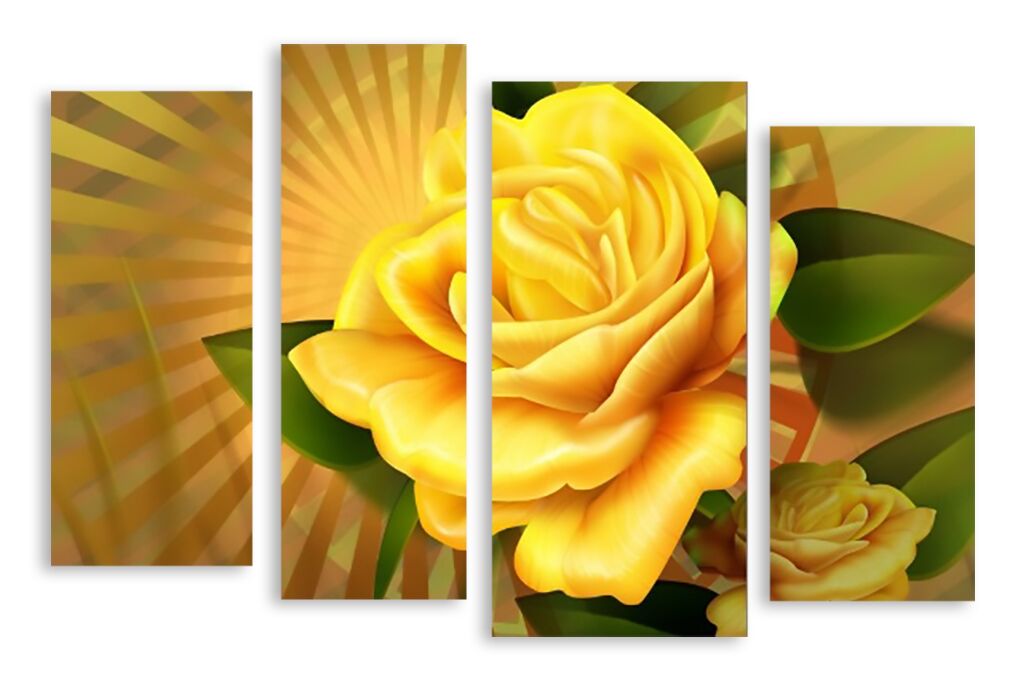 Модульная картина 2856 "Желтая роза" фото 1