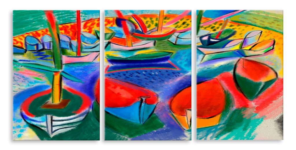 Модульная картина 4409 "Цветные лодки" фото 1