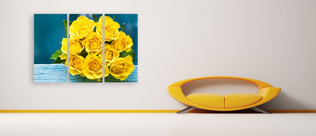 Модульная картина 442 "Жёлтые розы" фото 3