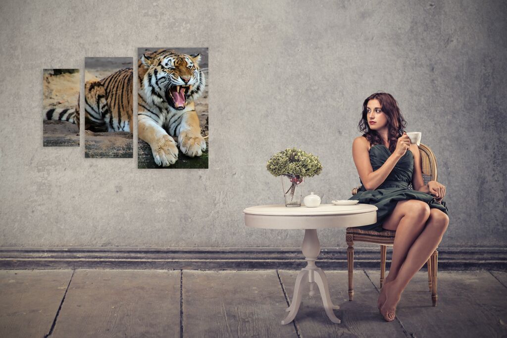 Модульная картина 1359 "Тигриный рёв" фото 4