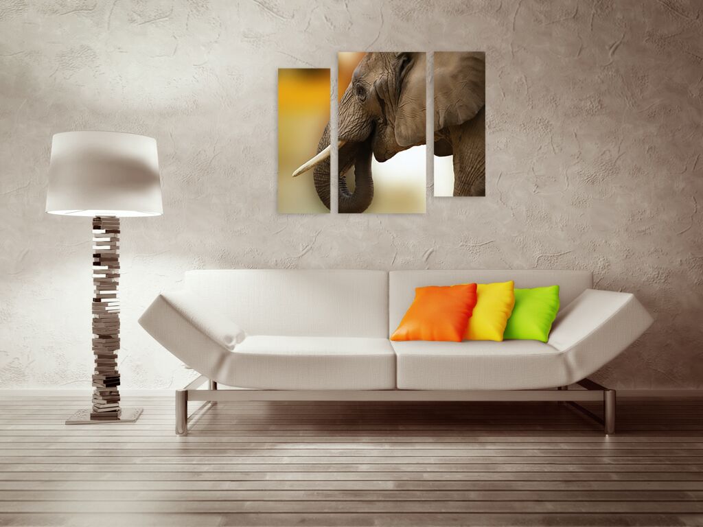 Модульная картина 1409 "Профиль слона" фото 3