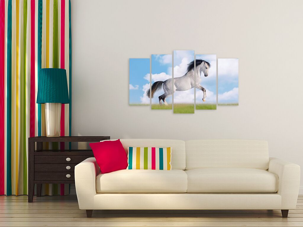 Модульная картина 1238 "Белая лошадь" фото 4