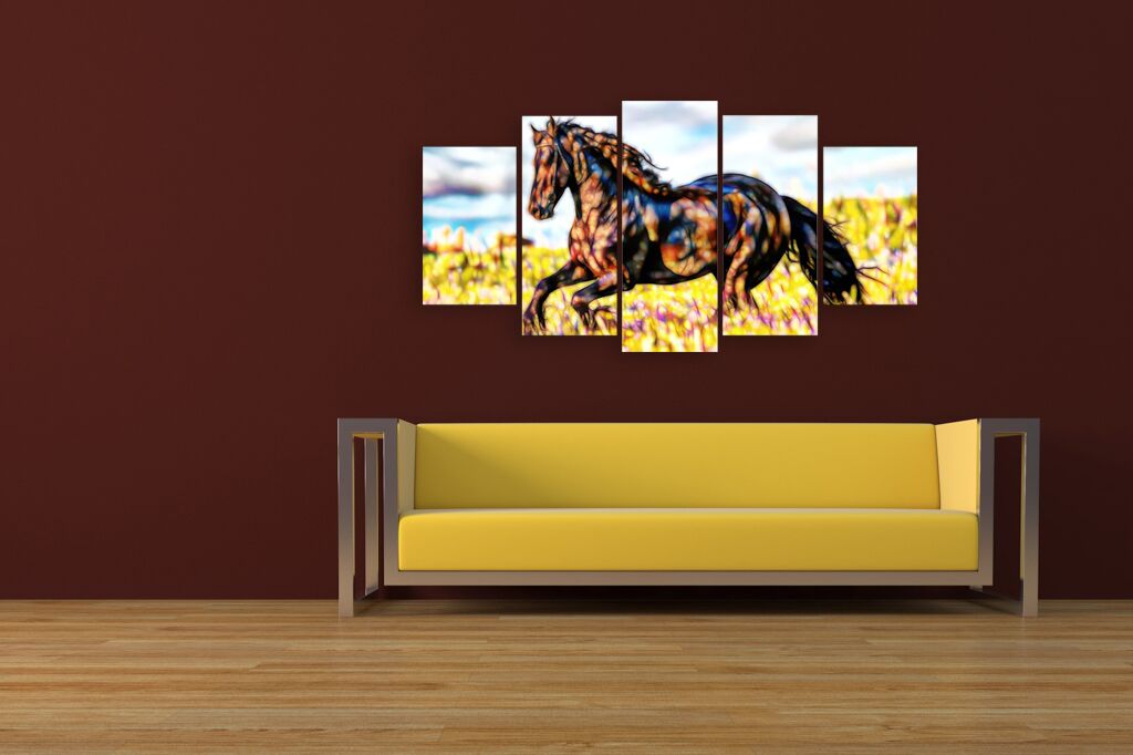 Модульная картина 422 "Лошадь на лугу" фото 4
